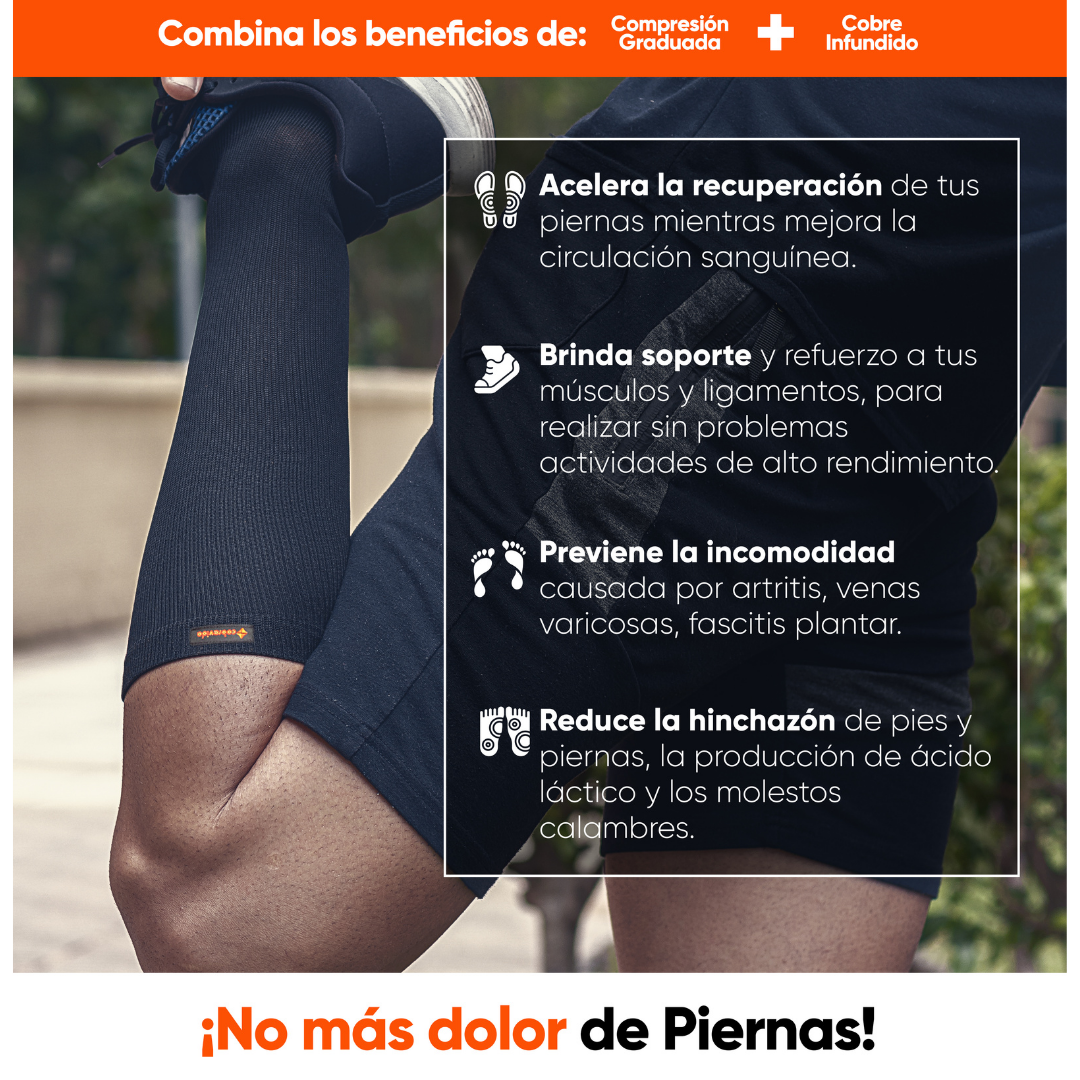 2 PACK DE CALCETINES DE COMPRESIÓN CON INFUSION DE COBRE 15-20mmHg 😱50% DE DESCUENTO😱