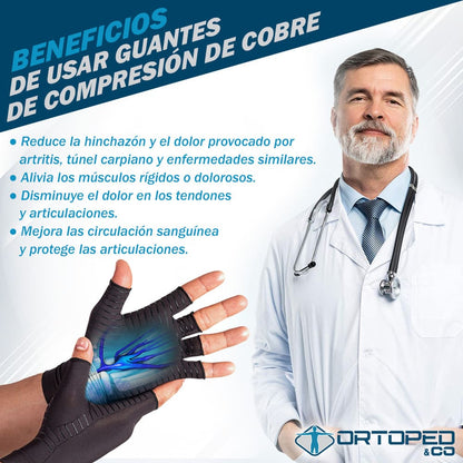 Guantes de Compresión de Cobre para Artritis 😱50% DE DESCUENTO😱