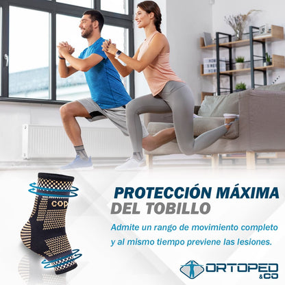 Tobillera de Compresión de Cobre iCooper® para Alivio de Dolor y Prevención de Lesiones 😱LLEVA 2 Y PAGA 1😱